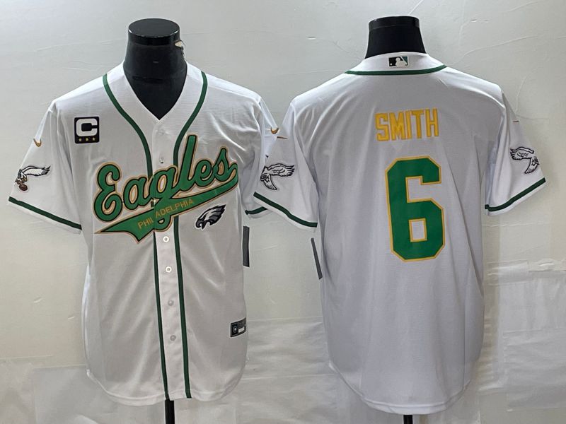 Men Philadelphia Eagles #6 Smith White Nike 2023 Co Branding Game NFL Jersey style 4->green bay packers->NFL Jersey